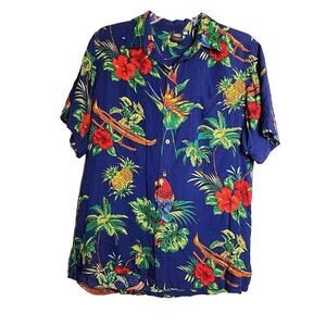 Squish Wear Mens Hawaiian Shirt Very Bright Colors, Perfect Condition, Medium